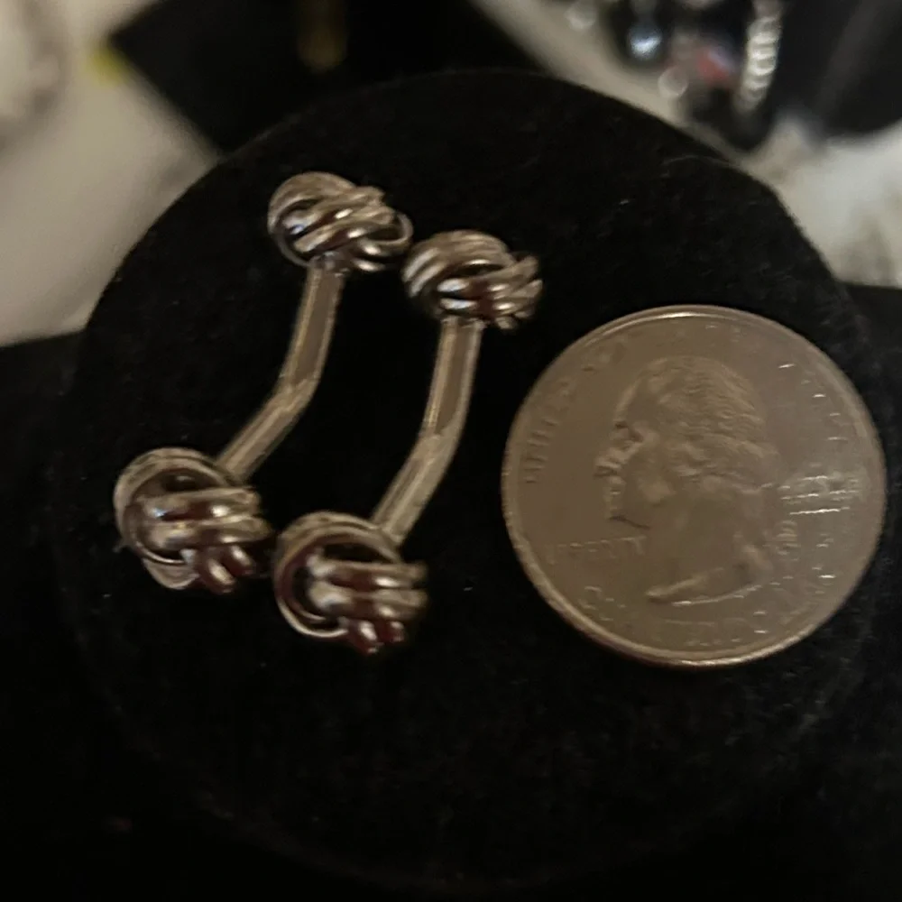 Silver Tone Knot Cufflinks Men’s Formal Business Wedding Groom